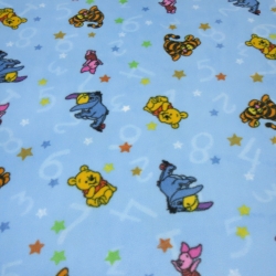Stoff Microfleece Fleece Disney Winnie Pooh Tiger hellblau bunt
