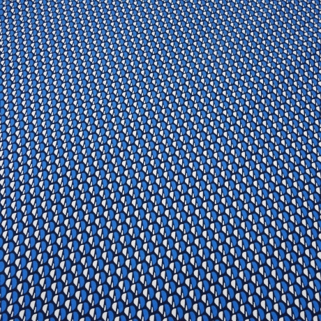 Stoff Bengaline Stretch kleingemustert blau weiß sw Hosenstoff