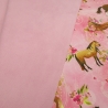 Stoff Softshell Pferde Pony Blumen Design rosa pink braun beige
