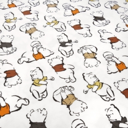 Stoff Baumwolle Jersey Disney Winnie Pooh ecrú orange braun bunt