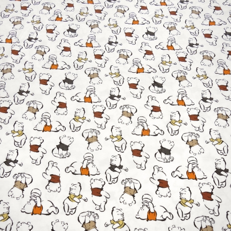 Stoff Baumwolle Jersey Disney Winnie Pooh ecrú orange braun bunt