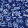 Stoff Yoryu Chiffon Crinkle Blumenmuster Design blau royal weiß