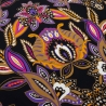 Stoff Viskose Jersey Blumenmuster schwarz lila orange beige pink