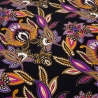Stoff Viskose Jersey Blumenmuster schwarz lila orange beige pink