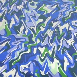 Stoff Baumwolle Jersey abstrakt hellblau blau grün cremeweiß