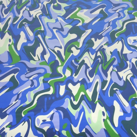 Stoff Baumwolle Jersey abstrakt hellblau blau grün cremeweiß