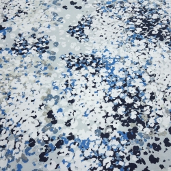 Stoff Viskose Jersey mit abstrakten Design weiß grau blau marine