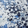 Stoff Viskose Jersey mit abstrakten Design weiß grau blau marine