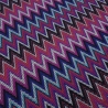 Stoff Strick Jersey Zick Zack Design pink rot schwarz weiß lila