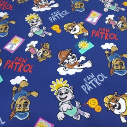Stoff Baumwolle Jersey Lizenzdruck Paw Patrol 2 blau bunt Kinder
