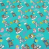 Stoff Baumwolle Jersey Lizenzdruck Paw Patrol 2 türkis braun bunt