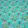 Stoff Baumwolle Jersey Lizenzdruck Paw Patrol 2 türkis braun bunt