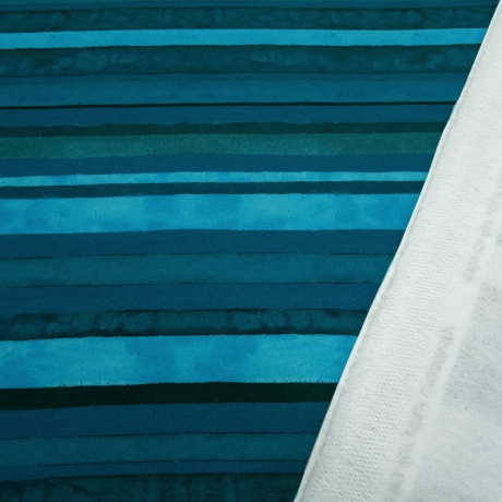 off Baumwolle Sweatshirtstoff Streifen Design petrol blau türkis