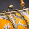 Handgemachte Tasche – Orange/Grau mit exotischem Naturmotiv