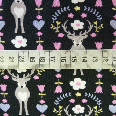French Terry Winterreh schwarz/bunt
