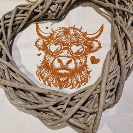 Ferberline Stickdatei Scribble Rind Angus ab 13x14