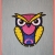 Stickdatei Bunte Eule, Owl mit großen Augen, 3 Größen