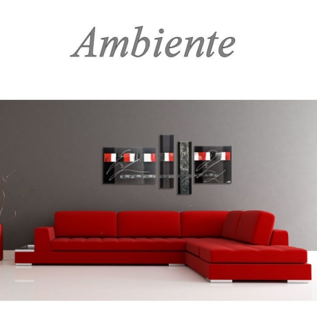 MK1 Art Bild Leinwand Abstrakt Kunst Malerei Acrylbild rot