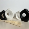 Nordischen Stil-Keramik runde Vasen 2er Set Boho Style weiß