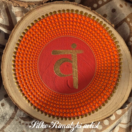 Chakren Mandalas Holzscheiben handgemalt Yoga Meditation Chakra