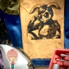 Ferberline Stickdatei Scribble Hase Bikerbunny ab 10x10