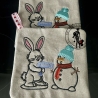 Hase vs. Schneemann - Stickdatei by Michis Textilatelier