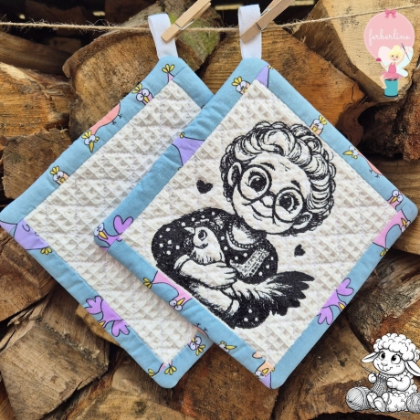 Ferberline Stickdatei Scribble Hühneromi ab 13x16