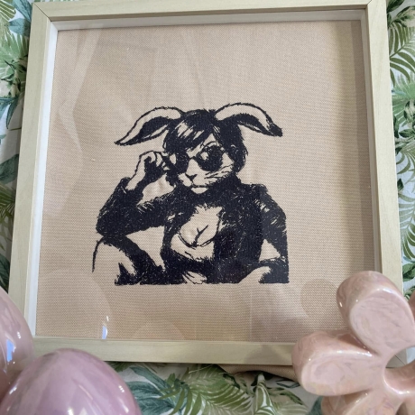 Ferberline Stickdatei Scribble Hase Bikerbunny ab 10x10