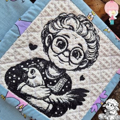 Ferberline Stickdatei Scribble Hühneromi ab 13x16