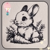 Ferberline Stickdatei Scribble Hasi mit Möhre ab 10x10