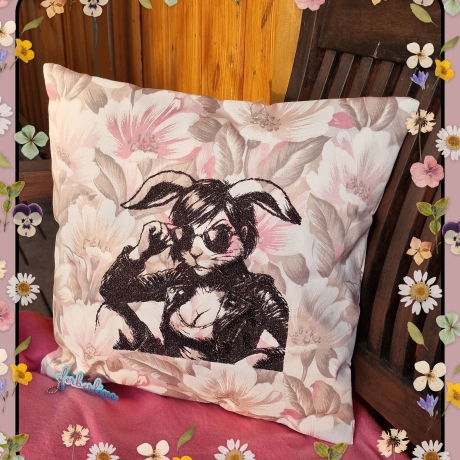 Ferberline Stickdatei Scribble Hase Bikerbunny ab 10x10