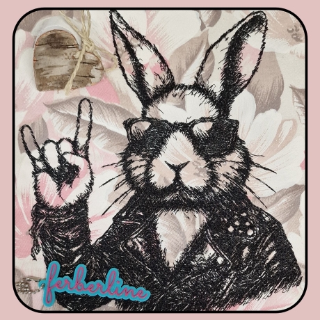 Ferberline Stickdatei Scribble Herr Beinhard Hase ab 8x10