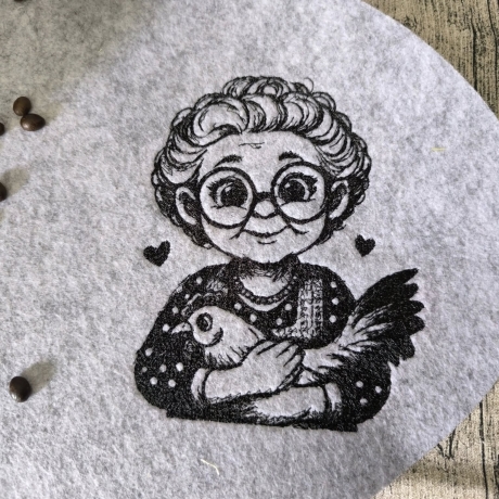 Ferberline Stickdatei Scribble Hühneromi ab 13x16