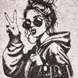 Ferberline Stickdatei Scribble Weltfrauentag ab 13x18