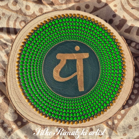 Chakren Mandalas Holzscheiben handgemalt Yoga Meditation Chakra