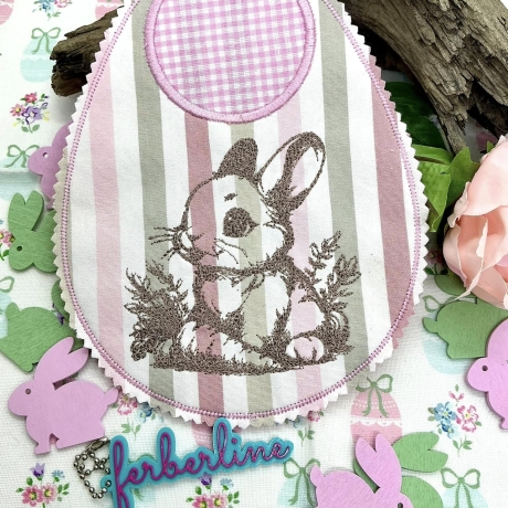 Ferberline Stickdatei Scribble Hasi mit Möhre ab 10x10