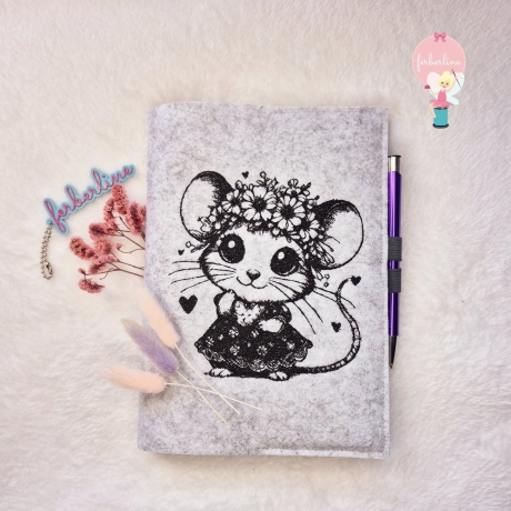 Ferberline Stickdatei Scribble Blumenmausi ab 10x10