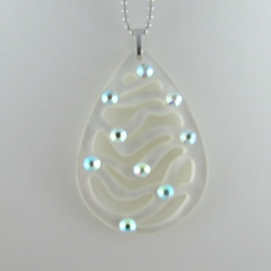 Lange Kette mit Polaris Anhänger Weiß (485)