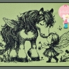 Ferberline Stickdatei Scribble Ponyliebe ab 13x18