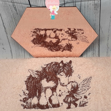Ferberline Stickdatei Scribble Ponyliebe ab 13x18