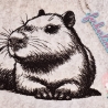 Ferberline Stickdatei Scribble Capybara ab 9x10
