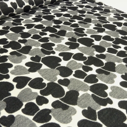 Stoff Viskose Jersey abstrakter Mustermix wollweiss taupé braun