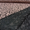 Stoff Viskose Strick-Jacquard Leoparden altrosa schwarz silber