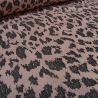 Stoff Viskose Strick-Jacquard Leoparden altrosa schwarz silber