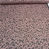 Stoff Viskose Strick-Jacquard Leoparden altrosa schwarz silber