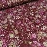 Stoff Viskose Jersey Paisley Blumenmuster bordeaux rosa braun