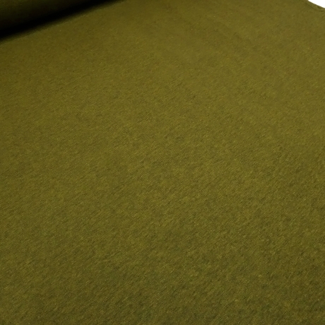 Stoff Sweatshirtstoff angerauhter Innenseite uni khaki oliv grün