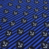 Stoff Baumwolle Jersey Anker Streifen marine royalblau weiß