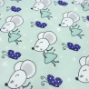 Stoff Baumwolle Jersey Mäuse Design mint grün blau weiß grau