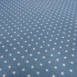 Stoff Baumwolle Popeline 2 mm Punkte Design jeans blau weiß